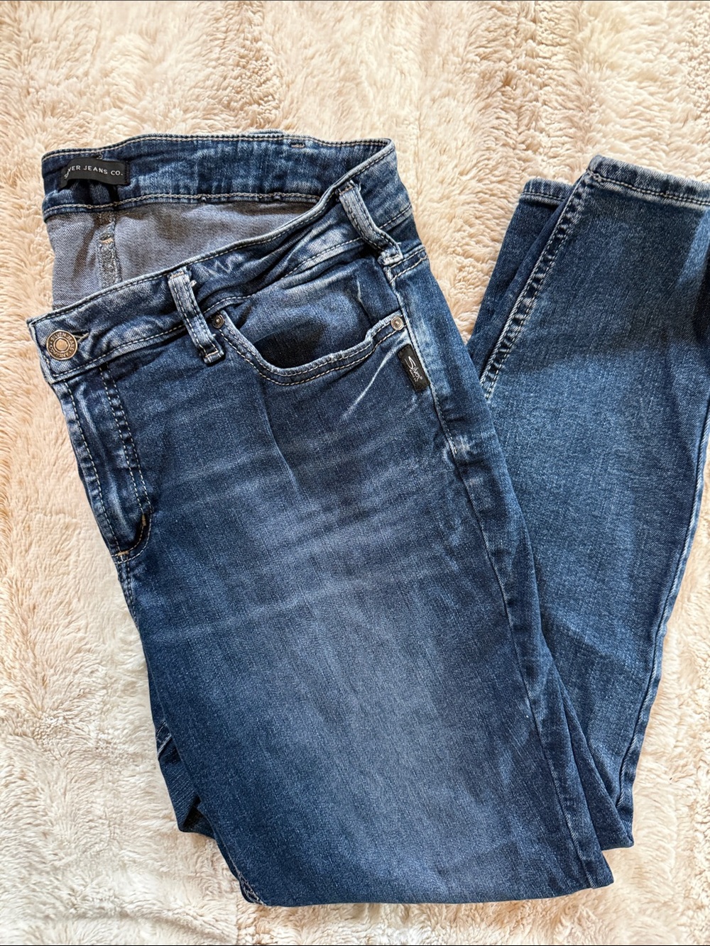 Silver Jeans Women's Skinny Jeans in Dark Blue Wash